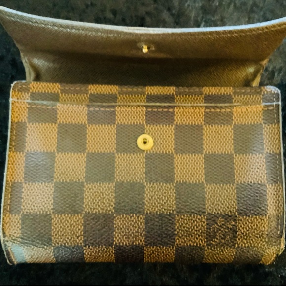 Vintage Louis Vuitton Damier Ebene Pattern Dentelle Ludlow Wallet Unisex - Picture 1 of 10